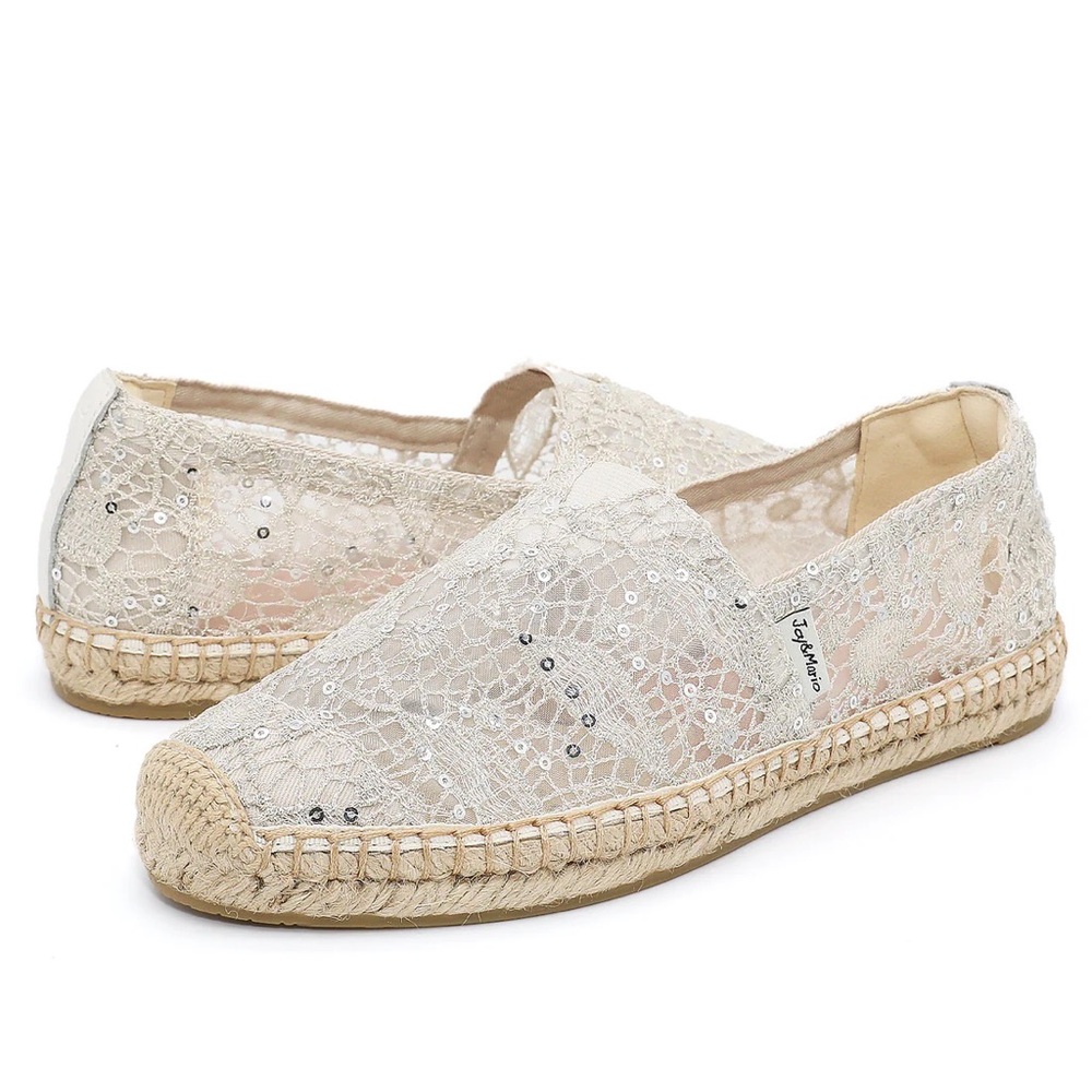 Joy & Mario “Rocky Point” flats  mesh and sequins upper  size 6.5 NWOT